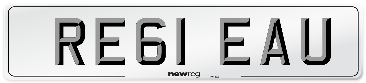 RE61 EAU Number Plate from New Reg